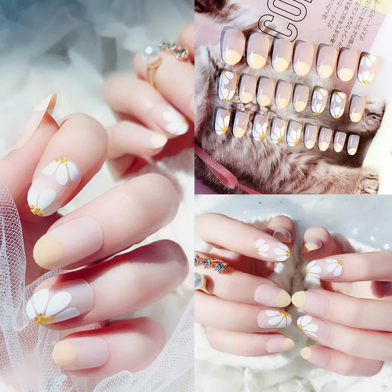 Full Cover Manicure Finished Detachable Fake Nails Nail Stickers Back Glue Decal Stickers Daisy Floral Pattern Transfer Sticker
Full Cover Manicure Finished Detachable Fake Nails Nail Stickers Back Glue Decal Stickers Daisy Floral Pattern Transfer Sticker