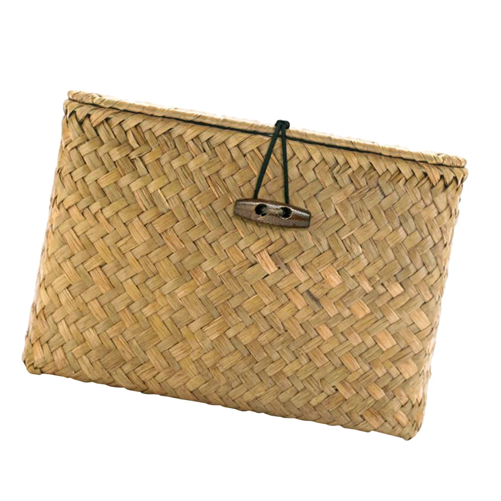 Seaweed Woven Storage Basket Bin Box Organizer Container Drawer for Home Office Dorm Loft Organization