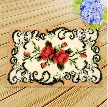 3D Latch Hook Rug Kits DIY Needlework Unfinished Crocheting Rug Yarn Cushion Mat Red Flowers Embroidery Carpet Rug Needlework
3D Latch Hook Rug Kits DIY Needlework Unfinished Crocheting Rug Yarn Cushion Mat Red Flowers Embroidery Carpet Rug Needlework