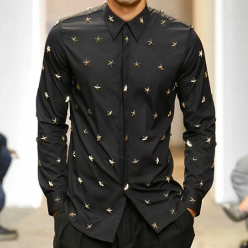 Handmade High Quality Metal Five-pointed Star Men's Clothing Cotton Long-sleeve Shirt Men\x27s T\x2dshirt Men\x27s Shirt 2019
Handmade High Quality Metal Five-pointed Star Men's Clothing Cotton Long-sleeve Shirt Men\x27s T\x2dshirt Men\x27s Shirt 2019