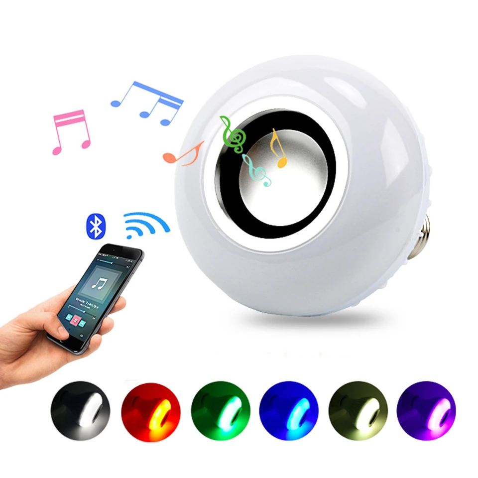 E27 Portable Wireless Bluetooth Speaker 12W RGB Bulb Lamp 220V Subwoofer With Colorful LED Night Light Audio Remote Control
E27 Portable Wireless Bluetooth Speaker 12W RGB Bulb Lamp 220V Subwoofer With Colorful LED Night Light Audio Remote Control