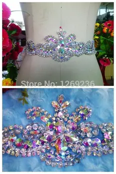 Hot sale! hand made crystal beads stones patches Sequins Rhinestones sew on AB colour applique 30*9cm for top dress belt
Hot sale! hand made crystal beads stones patches Sequins Rhinestones sew on AB colour applique 30*9cm for top dress belt