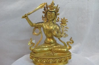 9"Tibet Sacred Lhasa 100% Bronze 24K Gold Gild Manjusri kwan yin Buddha Statue
9"Tibet Sacred Lhasa 100% Bronze 24K Gold Gild Manjusri kwan yin Buddha Statue