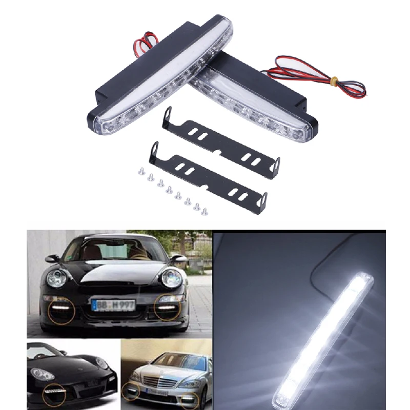 12v 8 LED Daytime Running Light Waterproof Universal DRL Kit Day Light Auto Driving External Light HeadLight Assembly 2PCS hlxg
12v 8 LED Daytime Running Light Waterproof Universal DRL Kit Day Light Auto Driving External Light HeadLight Assembly 2PCS hlxg
