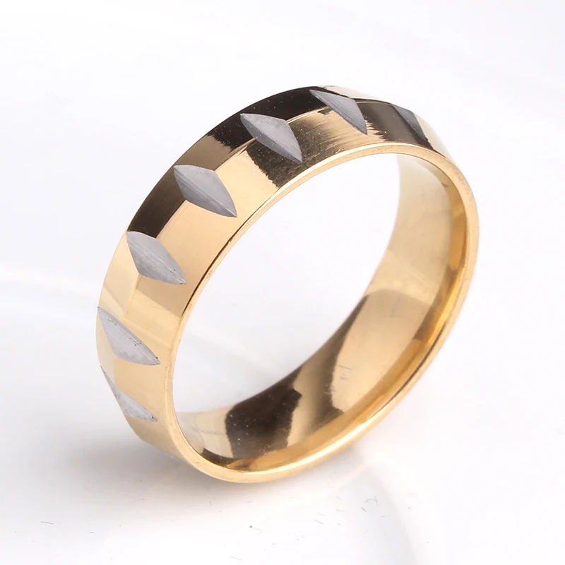 6mm gold color incision 316L Stainless Steel wedding rings for men women wholesale
6mm gold color incision 316L Stainless Steel wedding rings for men women wholesale