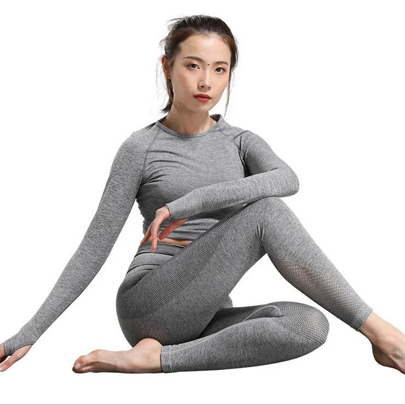 Seamless 2 Pieces Set Women Sport Suit Gym Workout Clothes Fitness Long Sleeve Crop Top Tummy Control Leggings Yoga Set
Seamless 2 Pieces Set Women Sport Suit Gym Workout Clothes Fitness Long Sleeve Crop Top Tummy Control Leggings Yoga Set