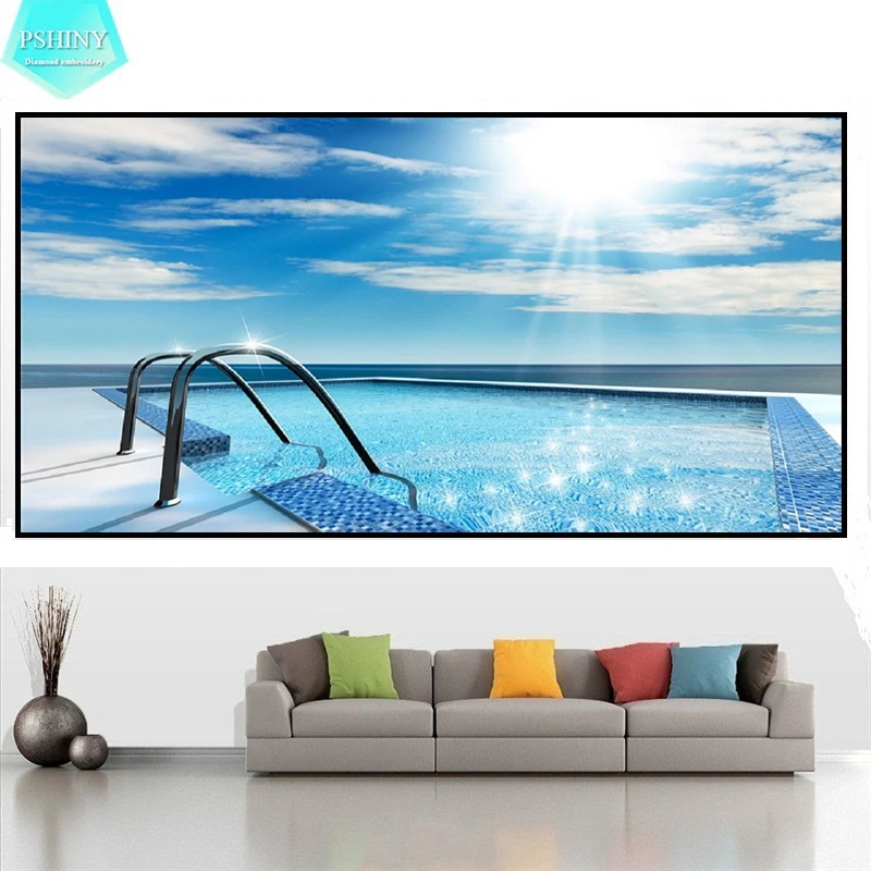 PSHINY 5D DIY Diamond embroidery sunshine pool pictures Full kit round rhinestone scenic diamond painting cross stich
PSHINY 5D DIY Diamond embroidery sunshine pool pictures Full kit round rhinestone scenic diamond painting cross stich