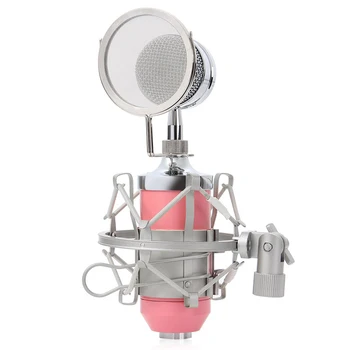 Pink BM-8000 Sound Studio Recording Condenser Wired Microphone With 3.5mm Plug Stand Holder Pop Filter for KTV Karaoke
Pink BM-8000 Sound Studio Recording Condenser Wired Microphone With 3.5mm Plug Stand Holder Pop Filter for KTV Karaoke