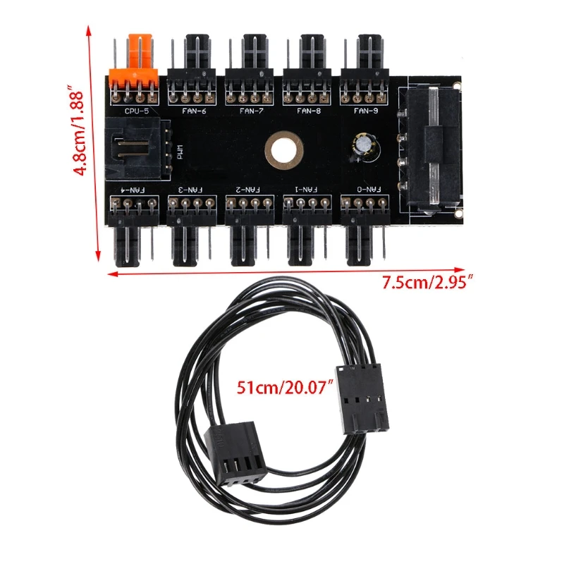 Cooling Fan Hub PCB Adapter IDE Molex 1 To 10 Way PWM Cooling Fan Hub 4-Pin 12V Power Socket PCB Adapter
Cooling Fan Hub PCB Adapter IDE Molex 1 To 10 Way PWM Cooling Fan Hub 4-Pin 12V Power Socket PCB Adapter