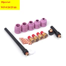 18pcs/set TIG Gas Lens Collet Body Kit Welding Torch For WP-9/20/25 Lanthanate Tungste New Arrival
18pcs/set TIG Gas Lens Collet Body Kit Welding Torch For WP-9/20/25 Lanthanate Tungste New Arrival