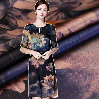 The white lotus print fashion silk natural stretch satin improved watered gauze fabric for dress tissu au metre bright cloth DIY
The white lotus print fashion silk natural stretch satin improved watered gauze fabric for dress tissu au metre bright cloth DIY