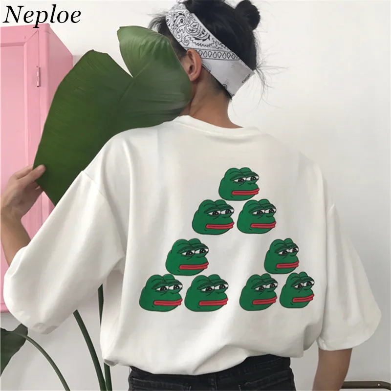 Neploe 2019 Summer Frogs Printed Women T shirts New Arrival Preppy Style Casual Tops Fashion Short Sleeve O-Neck T-shirt 67354
Neploe 2019 Summer Frogs Printed Women T shirts New Arrival Preppy Style Casual Tops Fashion Short Sleeve O-Neck T-shirt 67354
