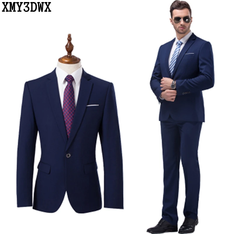 Image 2017 High Quality Men s Black Suits Business Blazer Casual Suit Set Groom Wedding Dress Men Suit Groom Tuxedos Plus Size 4XL 5XL