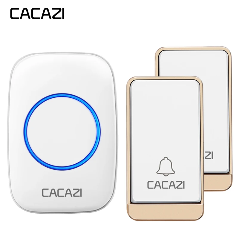 CACAZI Self-powered Wireless Doorbell Waterproof No battery 2 Button 1 Receiver LED light EU Plug Cordless DoorBell 200M Remote
CACAZI Self-powered Wireless Doorbell Waterproof No battery 2 Button 1 Receiver LED light EU Plug Cordless DoorBell 200M Remote