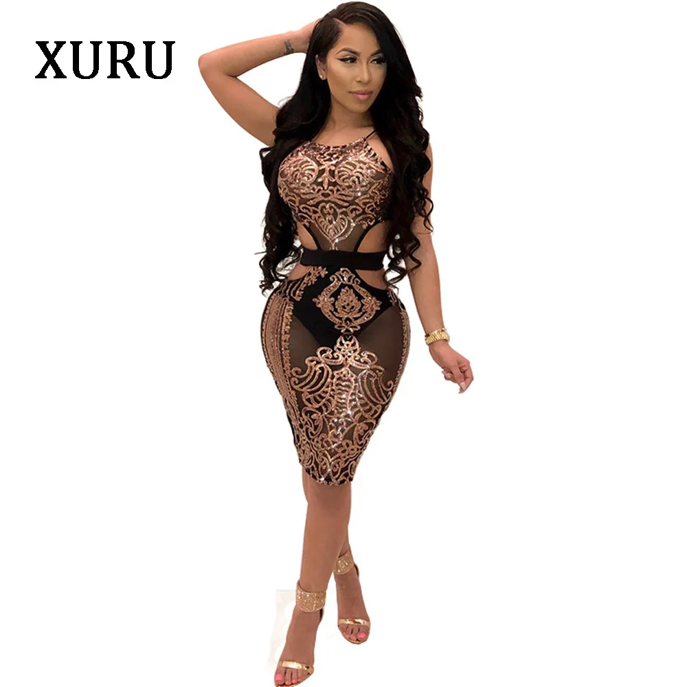 XURU Women Sexy Mesh Sequined Dress O Neck Hollow Out See Through Voile Dresses Nightclub Party Womens Sexy Dress
XURU Women Sexy Mesh Sequined Dress O Neck Hollow Out See Through Voile Dresses Nightclub Party Womens Sexy Dress