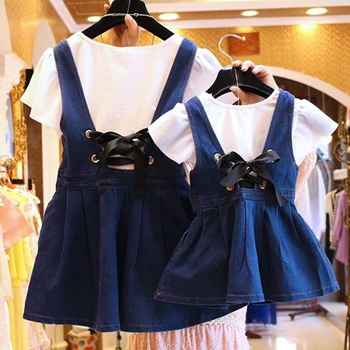 Mother Daughter Dresses Sets 2pcs Cowboy Suspenders Dress Summer Girl Women's Family Matching Outfits Mommy and Me Clothes
Mother Daughter Dresses Sets 2pcs Cowboy Suspenders Dress Summer Girl Women's Family Matching Outfits Mommy and Me Clothes