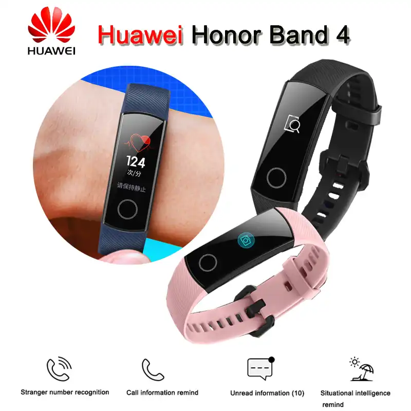 huawei honor band 4 0.95 amoled 2.5 d swim posture detect heart rate sleep snap monitor smart watch bracelet