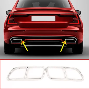 2pcs Stainless Steel Car Pipe Throat Exhaust Outputs Tail Frame Trim Cover For Volvo S60 V60 2014-2019 Auto Accessories 
2pcs Stainless Steel Car Pipe Throat Exhaust Outputs Tail Frame Trim Cover For Volvo S60 V60 2014-2019 Auto Accessories