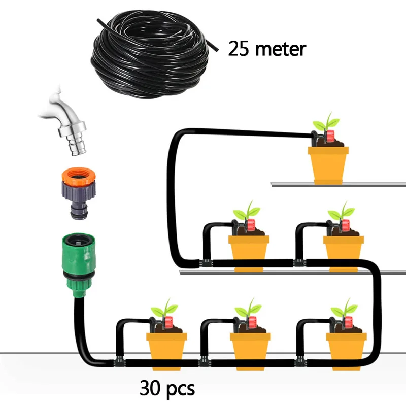 25M DIY Gardening Dripper Irrigation System Automatic Watering Garden Hose Sprinker Sets Adjustable Micro Drip Watering Kits
25M DIY Gardening Dripper Irrigation System Automatic Watering Garden Hose Sprinker Sets Adjustable Micro Drip Watering Kits