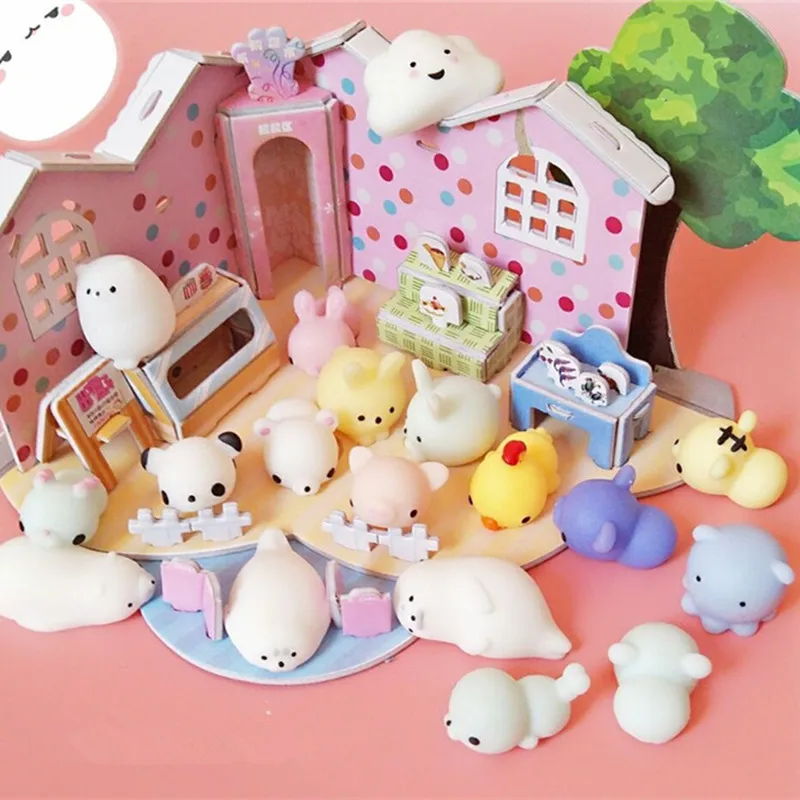 New 16 Pcs Mini Cute Mochi Animals 12