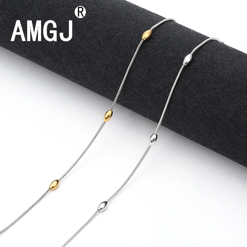AMGJ Women Necklace Chain Gold Color Round Ball Stainless Steel Snake Chain Necklace Fashion Jewelry Accessories
AMGJ Women Necklace Chain Gold Color Round Ball Stainless Steel Snake Chain Necklace Fashion Jewelry Accessories