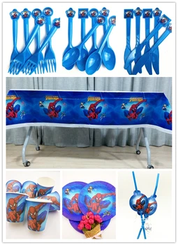 61pcs/set Spiderman Kids Birthday Party Decoration Tablecloth Cups Plates Straw Fork Spoon Event Party Supplies For Boys Favors
61pcs/set Spiderman Kids Birthday Party Decoration Tablecloth Cups Plates Straw Fork Spoon Event Party Supplies For Boys Favors
