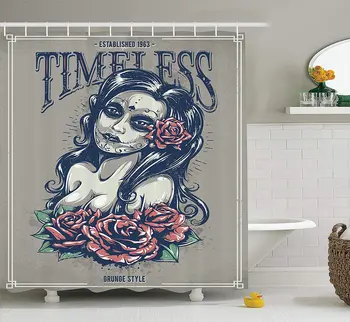 Day of Dead Girl with Tattoos on Her Face Roses Lady witch Woman Timeless Sign Art Polyester Fabric Bathroom Shower Curtain
Day of Dead Girl with Tattoos on Her Face Roses Lady witch Woman Timeless Sign Art Polyester Fabric Bathroom Shower Curtain