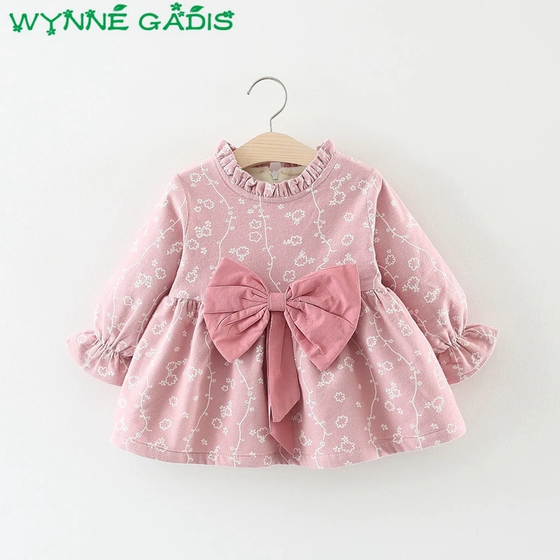 Winter Infant Girls Long Sleeve Floral Thick Velvet Princess Party Cute Bow Pleated Kids Baby Dress vestidos roupas de bebe
Winter Infant Girls Long Sleeve Floral Thick Velvet Princess Party Cute Bow Pleated Kids Baby Dress vestidos roupas de bebe