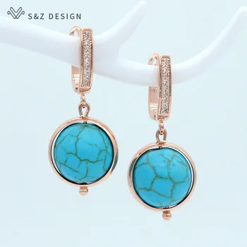 S&Z Trendy Green Turquoises Beads Drop Ethnic Earrings Temperament South Korea 585 Rose Gold For Women Fine Fashion Party Gift
S&Z Trendy Green Turquoises Beads Drop Ethnic Earrings Temperament South Korea 585 Rose Gold For Women Fine Fashion Party Gift