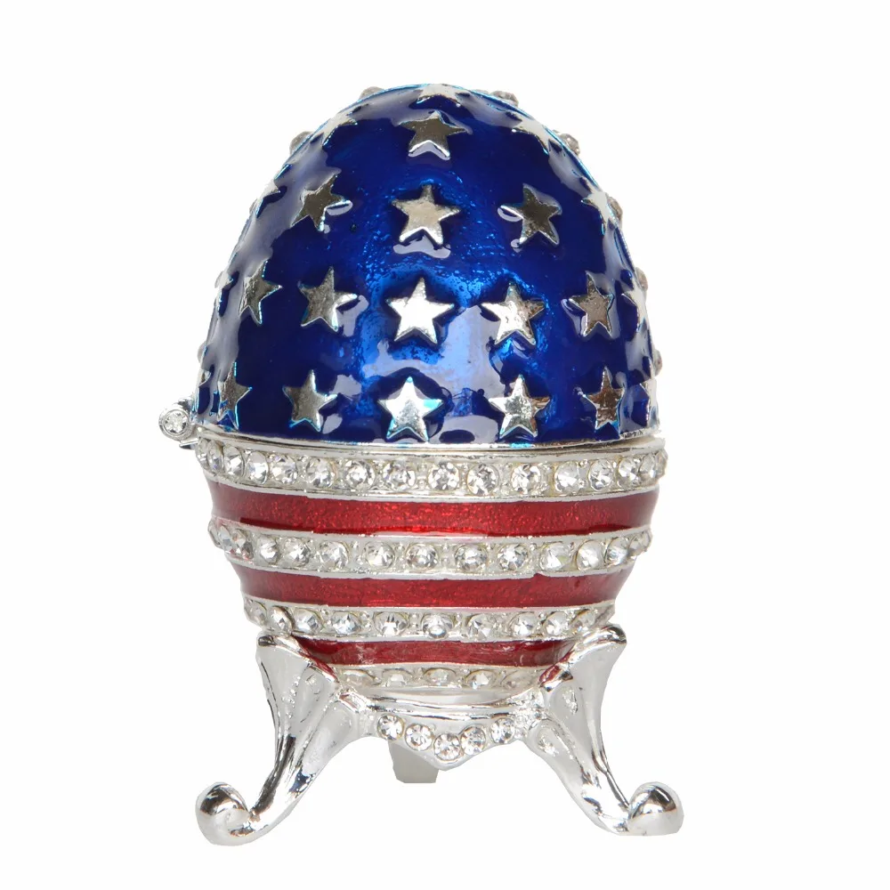 Flag Faberge Egg Trinket Box Bejeweled Stars Metal Jewelry Decorative Gift Box Home Decor Ring Holder
Flag Faberge Egg Trinket Box Bejeweled Stars Metal Jewelry Decorative Gift Box Home Decor Ring Holder