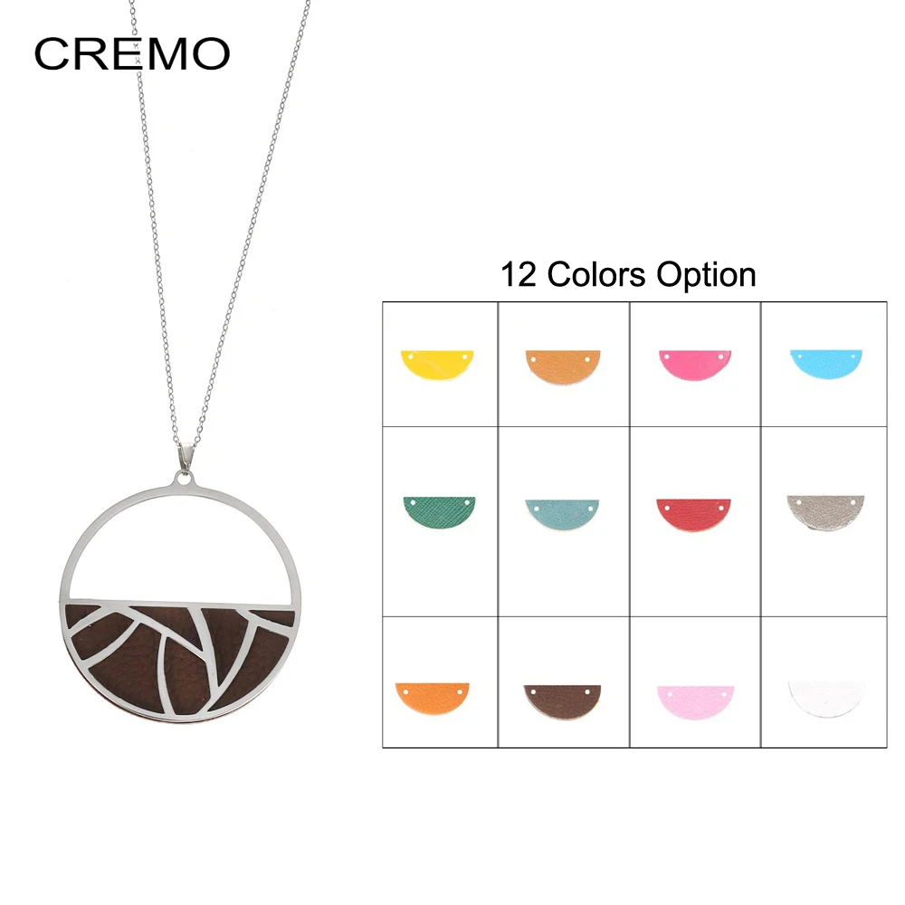 Cremo 12 Colors Charm Necklaces & Pendant Reversible Leather Round Pendant Necklace Stainless Steel Long Chain Necklace
Cremo 12 Colors Charm Necklaces & Pendant Reversible Leather Round Pendant Necklace Stainless Steel Long Chain Necklace