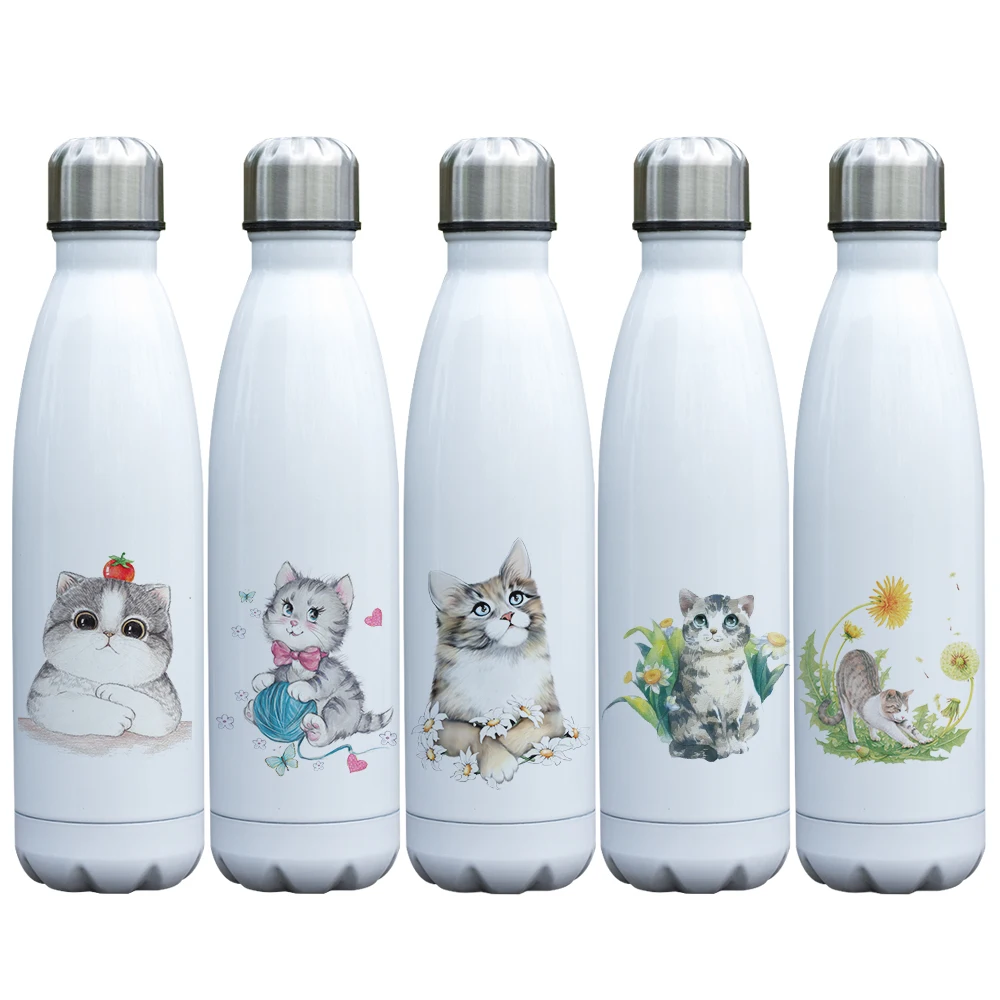 17oz Print Bottle Lovely Cats Design Insulated Double Walled Stainless Steel Cola Water Bottle with Cute Cat Printing
17oz Print Bottle Lovely Cats Design Insulated Double Walled Stainless Steel Cola Water Bottle with Cute Cat Printing