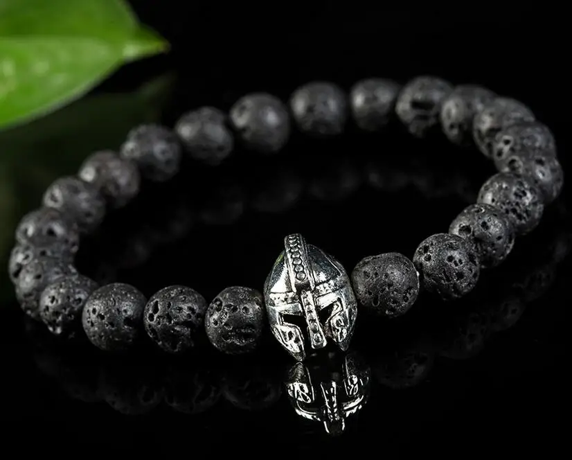Roman Knight Spartan Warrior Gladiator Helmet Bracelet Stone Bracelet Beaded Charm Helmet For Men Fashion New Black Lava Rock
Roman Knight Spartan Warrior Gladiator Helmet Bracelet Stone Bracelet Beaded Charm Helmet For Men Fashion New Black Lava Rock