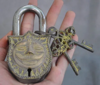 christmas Collect Old Chinese Dynasty Bronze face Statue Ancient Lock & Key Set halloween
christmas Collect Old Chinese Dynasty Bronze face Statue Ancient Lock & Key Set halloween