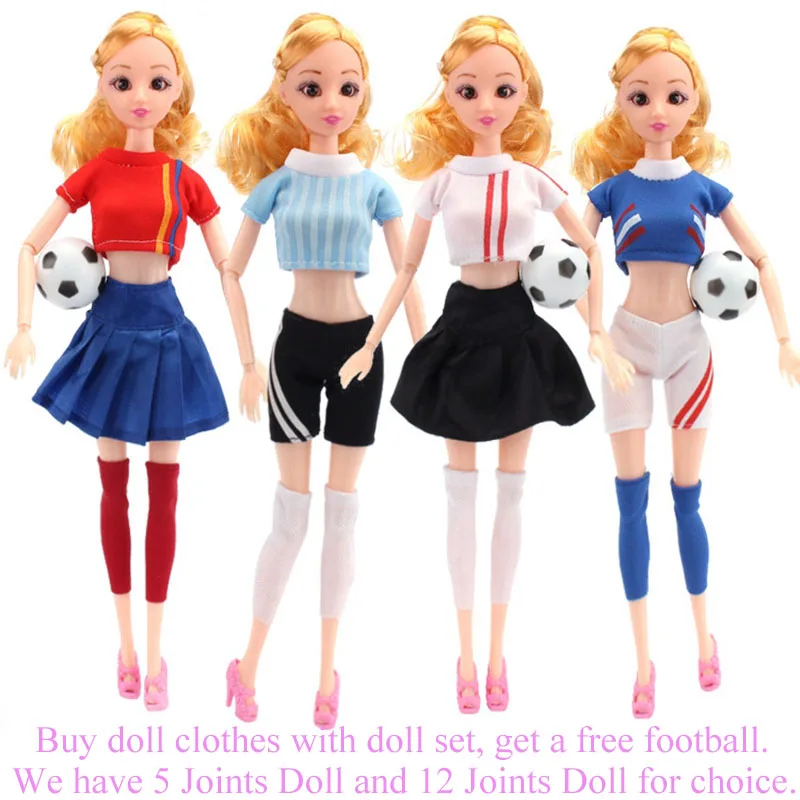 Handmade Casual Football Girl Doll Clothes Sports Girl Clothes for Dolls Football Baby Sport Suits Barbies Clothes Accessories
Handmade Casual Football Girl Doll Clothes Sports Girl Clothes for Dolls Football Baby Sport Suits Barbies Clothes Accessories