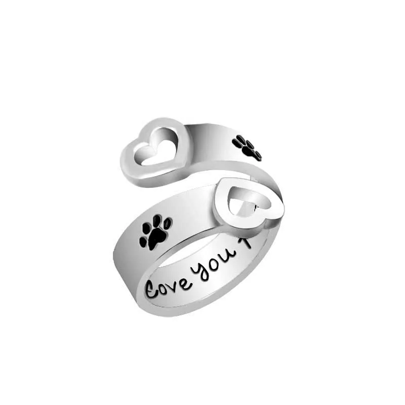 Pet Rescue Jewelry Puppy Pet Dog Footprint Paw Print Heart Cut Out I Will Love You Forever Rings Cat Memorial Jewelry Rings
Pet Rescue Jewelry Puppy Pet Dog Footprint Paw Print Heart Cut Out I Will Love You Forever Rings Cat Memorial Jewelry Rings