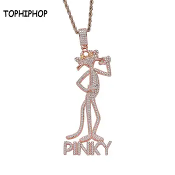 Latest Designs Cute Iced Out Zircon PINKY Leopard Pendant Rose Gold CZ Stone Charm Necklace Men's Hip Hop Jewelry Homme
Latest Designs Cute Iced Out Zircon PINKY Leopard Pendant Rose Gold CZ Stone Charm Necklace Men's Hip Hop Jewelry Homme