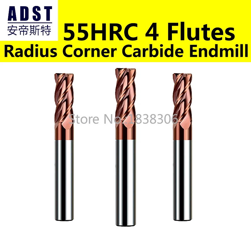 Endmill End Mill Tungsten Carbide Radius Corner Rounding Milling Cutter 55HRC 4 Flutes CNC Mahcine Cutting Tools 4 6 8 10 1pcs
Endmill End Mill Tungsten Carbide Radius Corner Rounding Milling Cutter 55HRC 4 Flutes CNC Mahcine Cutting Tools 4 6 8 10 1pcs