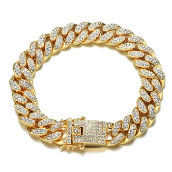 US7 Bling Iced Out Miami Cuban Link Chain Full Crystal Pave Men's Bracelet Gold Silver Color Bracelets for Men Jewelry
US7 Bling Iced Out Miami Cuban Link Chain Full Crystal Pave Men's Bracelet Gold Silver Color Bracelets for Men Jewelry