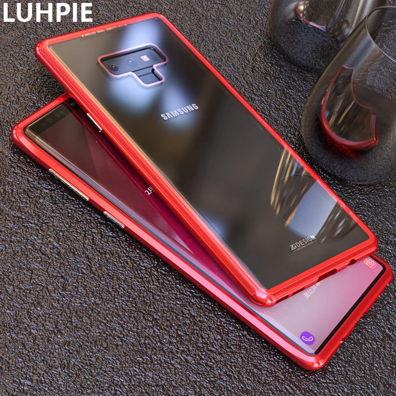 Luphie For Samsung Note 9 Case Cover Luxury Hard Magnetic Metal Frame Transparent Glass Back Phone Case for Note 9 Cover Funda
Luphie For Samsung Note 9 Case Cover Luxury Hard Magnetic Metal Frame Transparent Glass Back Phone Case for Note 9 Cover Funda