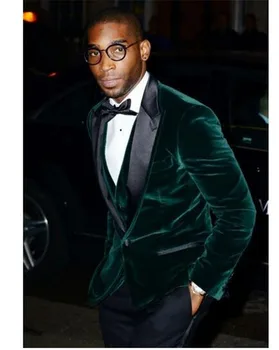 One Button Dark Green Velvet Groom Tuxedos Peak Lapel Mens Wedding Suits Formal Dress (Jacket+Pants+Vest+Tie) Custom Made
One Button Dark Green Velvet Groom Tuxedos Peak Lapel Mens Wedding Suits Formal Dress (Jacket+Pants+Vest+Tie) Custom Made