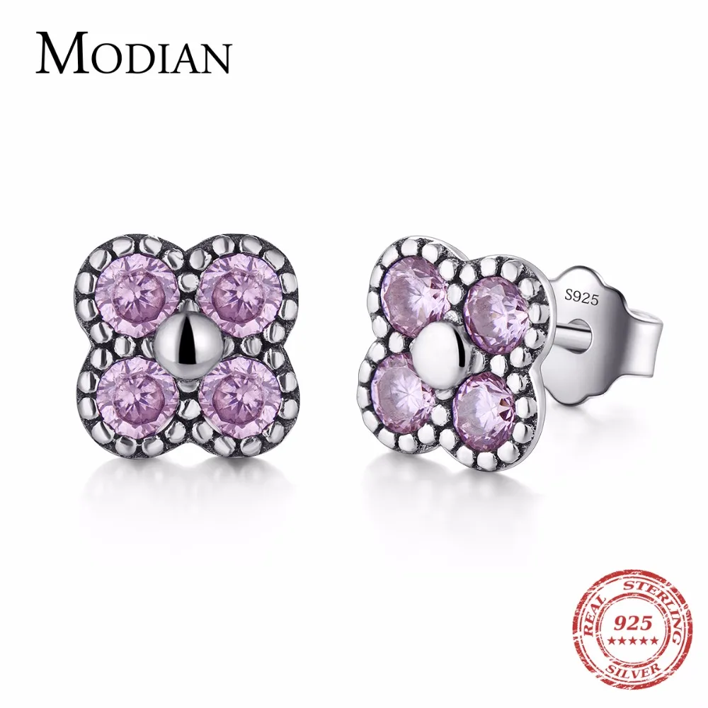 Modian 2018 New Brand Genuine 925 Sterling Silver Flower Stud Earrings Fashion Pink Crystal for Women Wedding Jewelry Gift
Modian 2018 New Brand Genuine 925 Sterling Silver Flower Stud Earrings Fashion Pink Crystal for Women Wedding Jewelry Gift