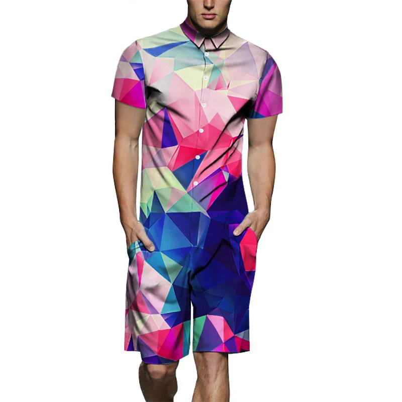 Fashion Men's short sleeve Romper Jumpsuit 3D Graphic Print Man Onesies One Piece Suit Male Overalls Men's Set EU Size
Fashion Men's short sleeve Romper Jumpsuit 3D Graphic Print Man Onesies One Piece Suit Male Overalls Men's Set EU Size