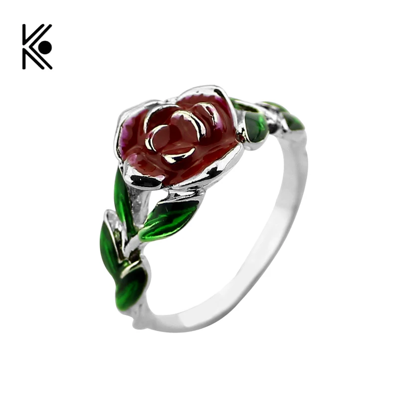 2017 Beauty and the Beast Rose Tree Rings Rose Design Engagement Ring Red Green Enamel Jewelry His Beauty/Her Beast Jewel
2017 Beauty and the Beast Rose Tree Rings Rose Design Engagement Ring Red Green Enamel Jewelry His Beauty/Her Beast Jewel