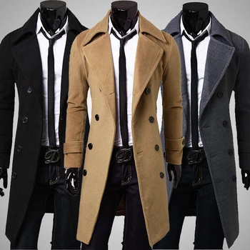 Men Stylish Double Breasted Slim Warmer Winter Long Trench Coat Overcoat Jacket
Men Stylish Double Breasted Slim Warmer Winter Long Trench Coat Overcoat Jacket