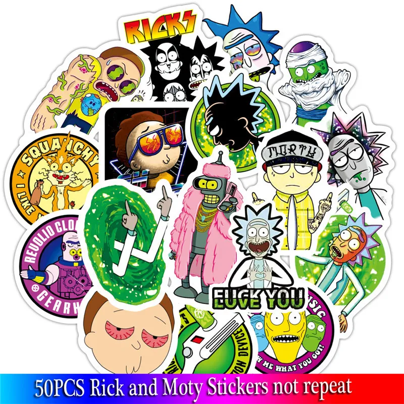 50 Pcs American Drama Rick and Morty PVC Stickers Decal For Snowboard Luggage Car Fridge Car- Styling Laptop Stickers
50 Pcs American Drama Rick and Morty PVC Stickers Decal For Snowboard Luggage Car Fridge Car- Styling Laptop Stickers