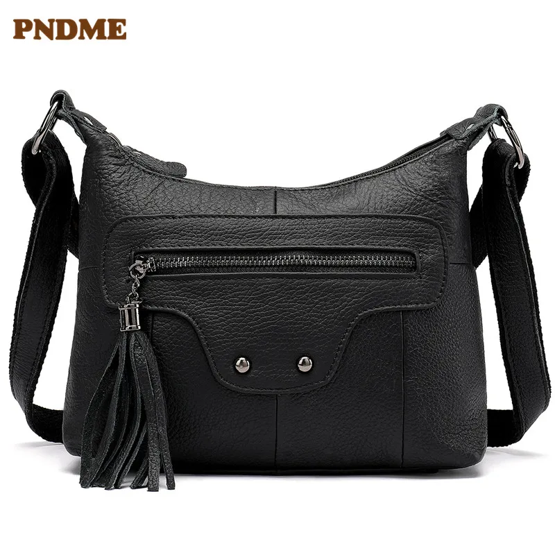 PNDME retro soft leather shoulder bag fashion wild black Women's bags top layer leather casual dumpling bags for Women
PNDME retro soft leather shoulder bag fashion wild black Women's bags top layer leather casual dumpling bags for Women