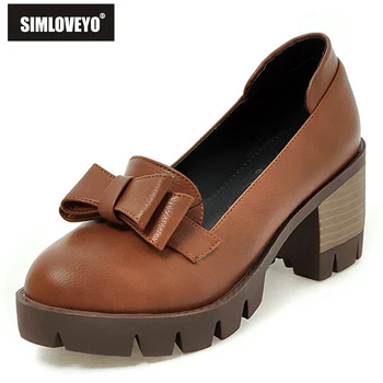 SIMLOVEYO Round Toe Square heel Women Pumps PU Leather Med Heel Single Shoes Shallow Bowtie Les chaussures des dames B466
SIMLOVEYO Round Toe Square heel Women Pumps PU Leather Med Heel Single Shoes Shallow Bowtie Les chaussures des dames B466