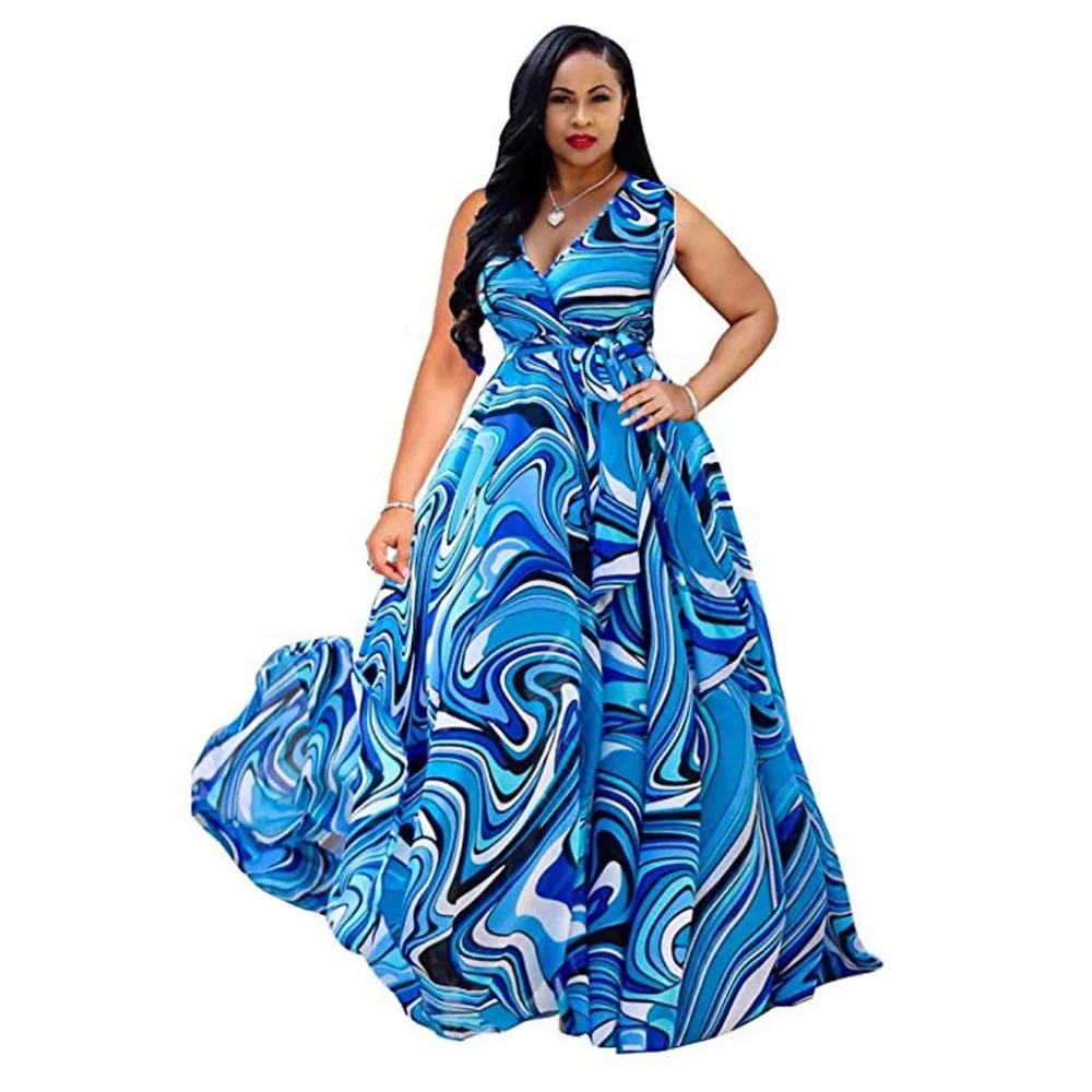 Women New Floral Printed Long Maxi Dress Ladies Summer Boho Beach Plus Size V Neck Sleeveless Holiday Dresses Female Vestido BB4
Women New Floral Printed Long Maxi Dress Ladies Summer Boho Beach Plus Size V Neck Sleeveless Holiday Dresses Female Vestido BB4