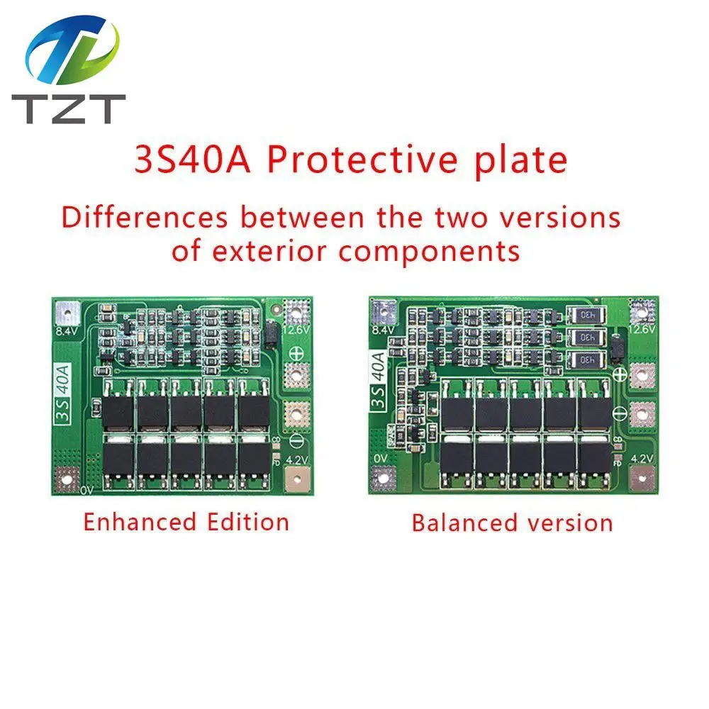 3S 40A Lithium Li-ion Battery Charger Protection PCB BMS Board with Balance For Drill Motor 11.1V 12.6V Lipo Cell Module
3S 40A Lithium Li-ion Battery Charger Protection PCB BMS Board with Balance For Drill Motor 11.1V 12.6V Lipo Cell Module